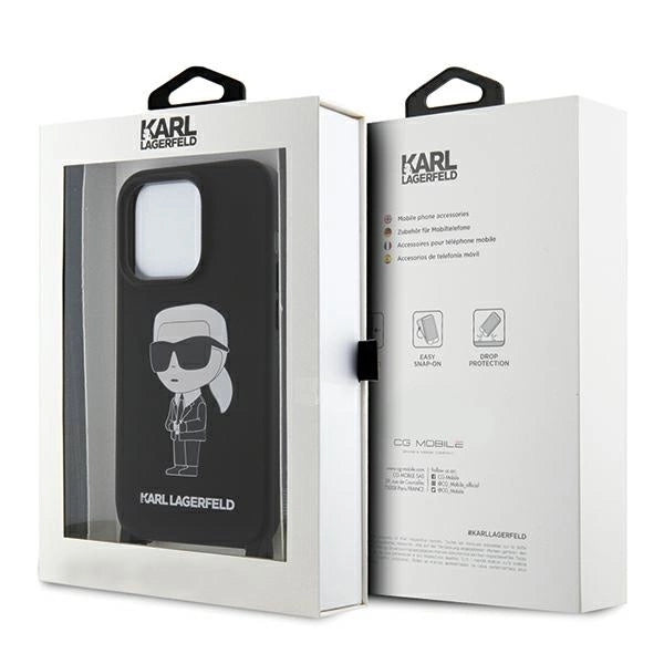 Karl Lagerfeld KLHCP15XSCBSKNK iPhone 15 Pro Max 6.7" hardcase black/black Crossbody Silicone Ikonik_6