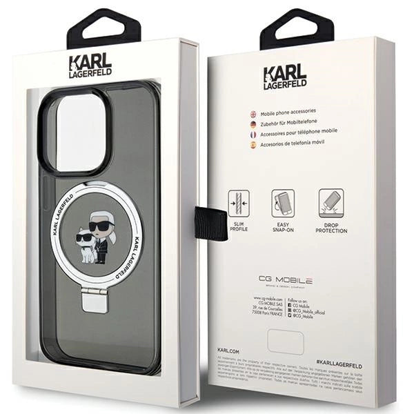 Karl Lagerfeld KLHMP13LHMRSKCK iPhone 13 Pro 6.1" black/black hardcase Ring Stand Karl&Choupette MagSafe_7