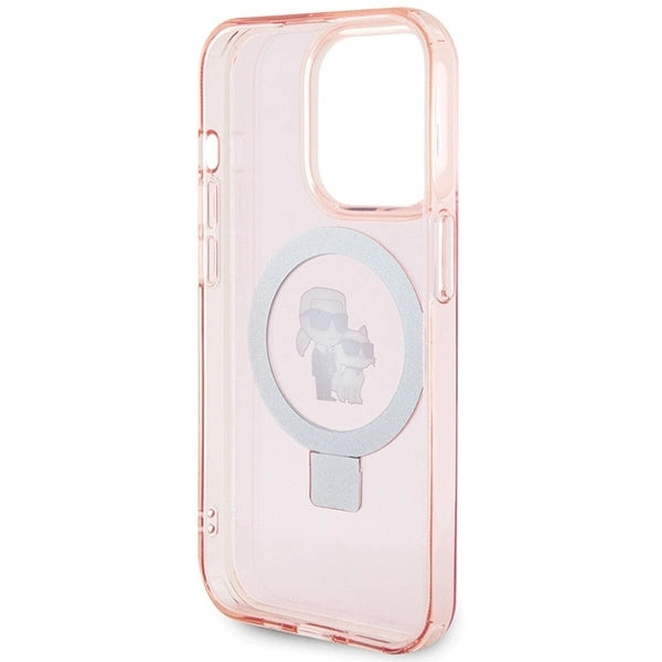 Karl Lagerfeld KLHMP15LHMRSKCP iPhone 15 Pro 6.1" pink/pink hardcase Ring Stand Karl&Choupette MagSafe_5