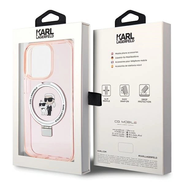 Karl Lagerfeld KLHMP15XHMRSKCP iPhone 15 Pro Max 6.7" pink/pink hardcase Ring Stand Karl&Choupette MagSafe_6