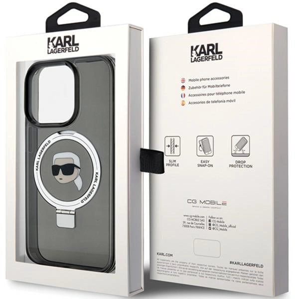 Karl Lagerfeld KLHMP15XHMRSKHK iPhone 15 Pro Max 6.7" black/black hardcase Ring Stand Karl Head MagSafe_7