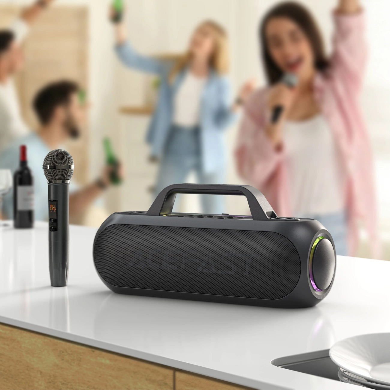 Acefast K1 Wireless Karaoke Speaker with 2 Microphones - Black_11