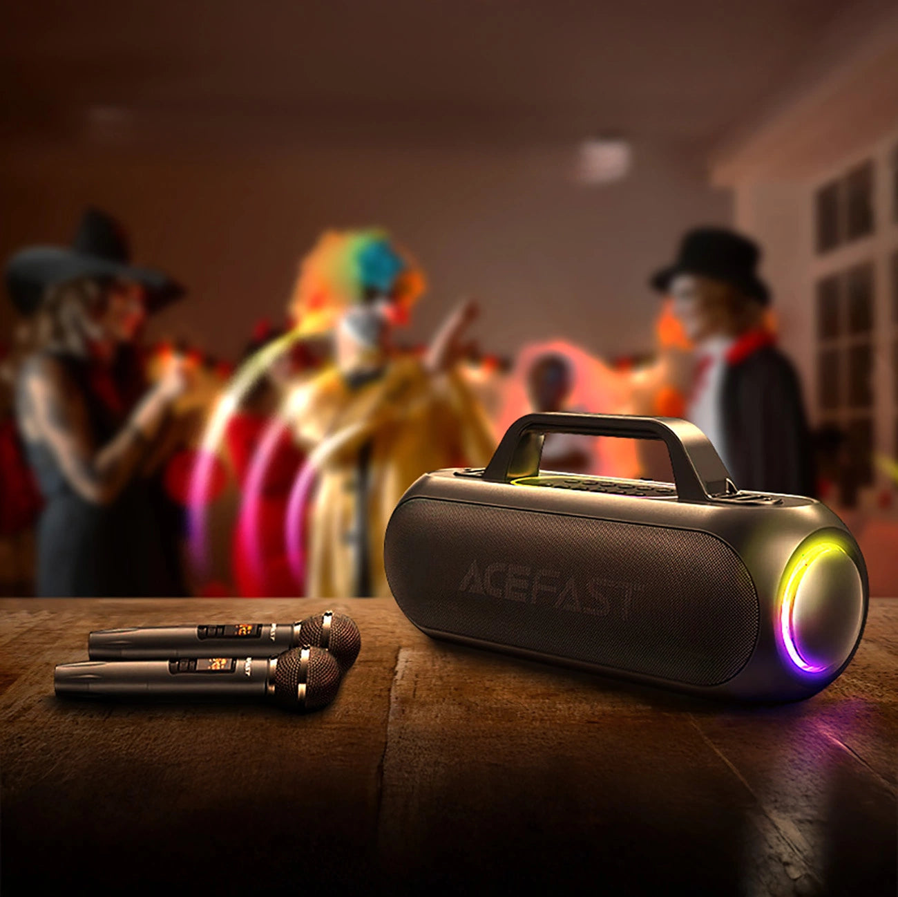 Acefast K1 Wireless Karaoke Speaker with 2 Microphones - Black_9