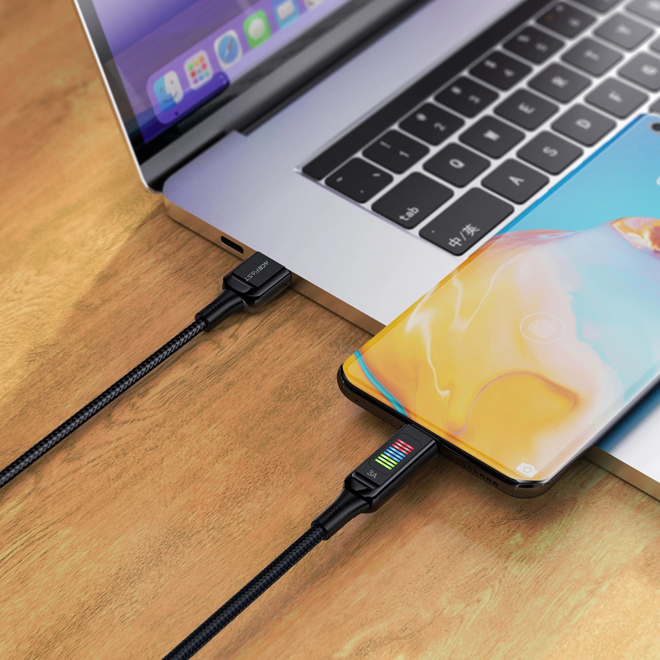 Acefast C7-04 USB-A USB-C 60W 1.2m cable with display - black_4