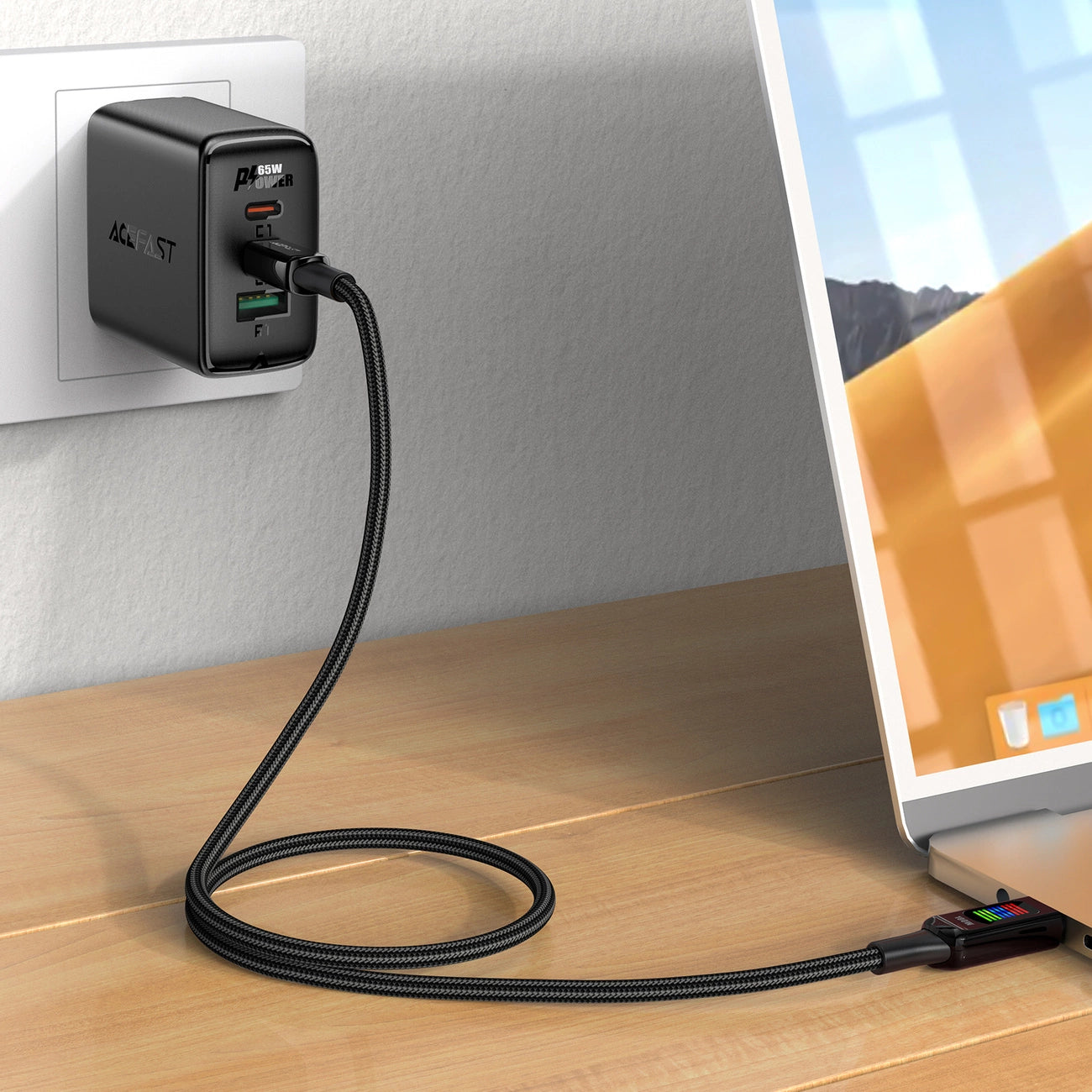 Acefast C7-03 USB-C USB-C 100W 1.2m cable with display - black_4