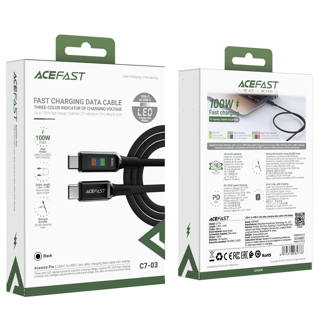 Acefast C7-03 USB-C USB-C 100W 1.2m cable with display - black_6
