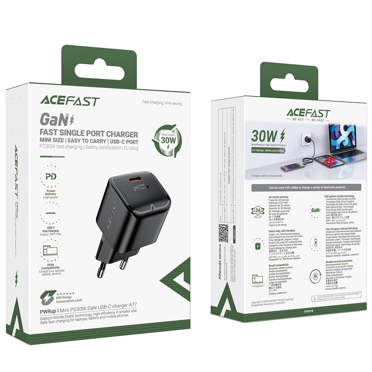 Acefast A77 Mini PD 30W GaN USB-C wall charger - black_6