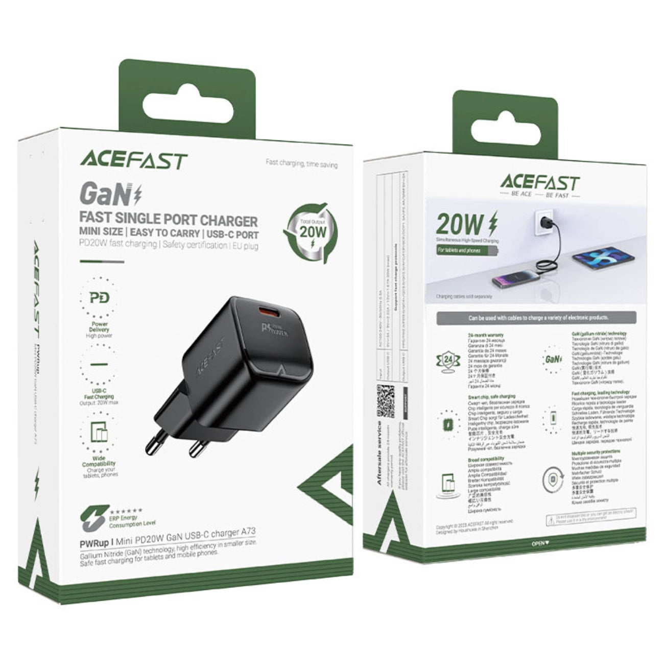 Acefast A73 Mini PD 20W GaN USB-C wall charger - black_5