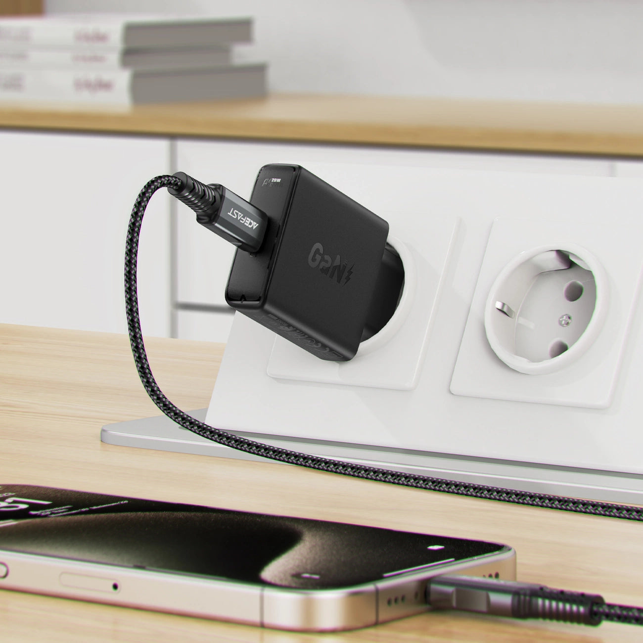 Acefast A65 PD 20W GaN USB-C Ultra Slim Wall Charger - Black_4