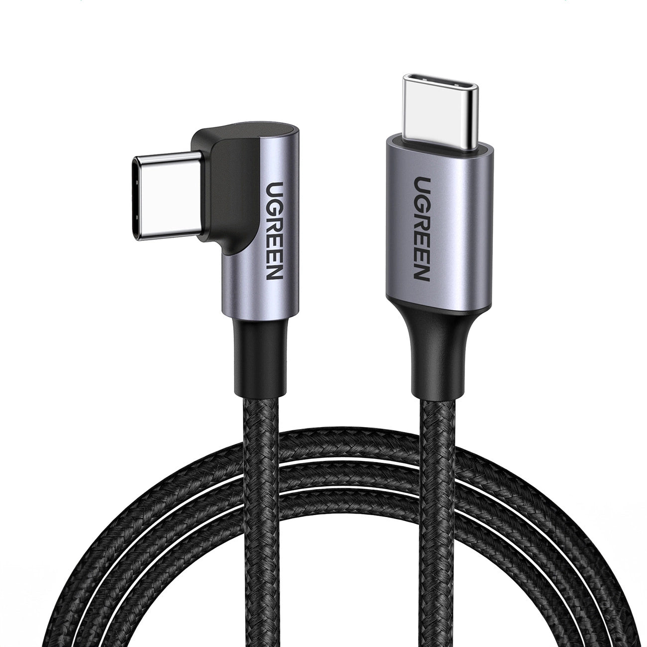 Ugreen US255 50122 USB-C (straight) / USB-C (angled) PD QC cable 60W 3A 0.5m - gray_0