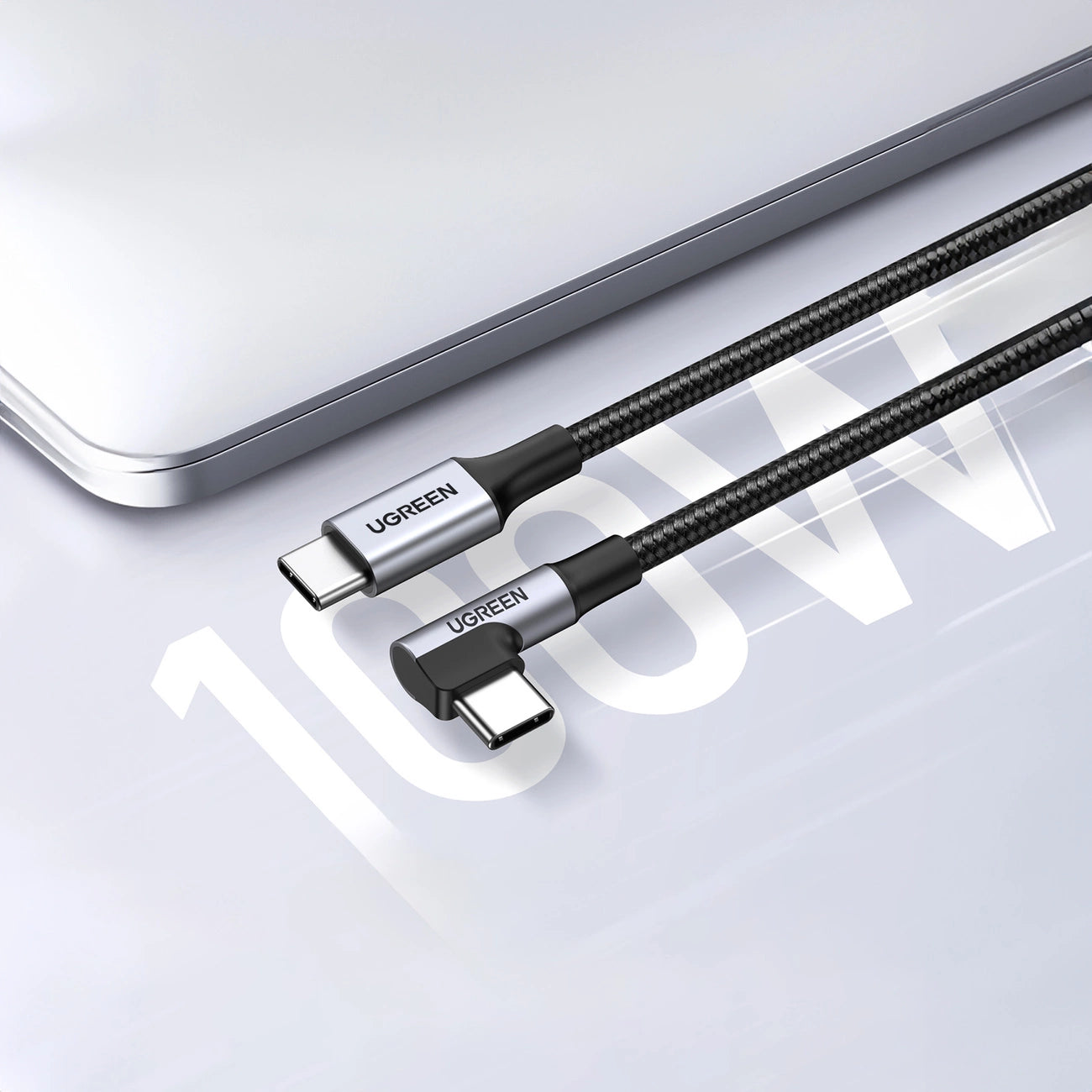 Ugreen US334 70645 USB-C (angled) / USB-C (straight) cable 100W PD 2m - black_2