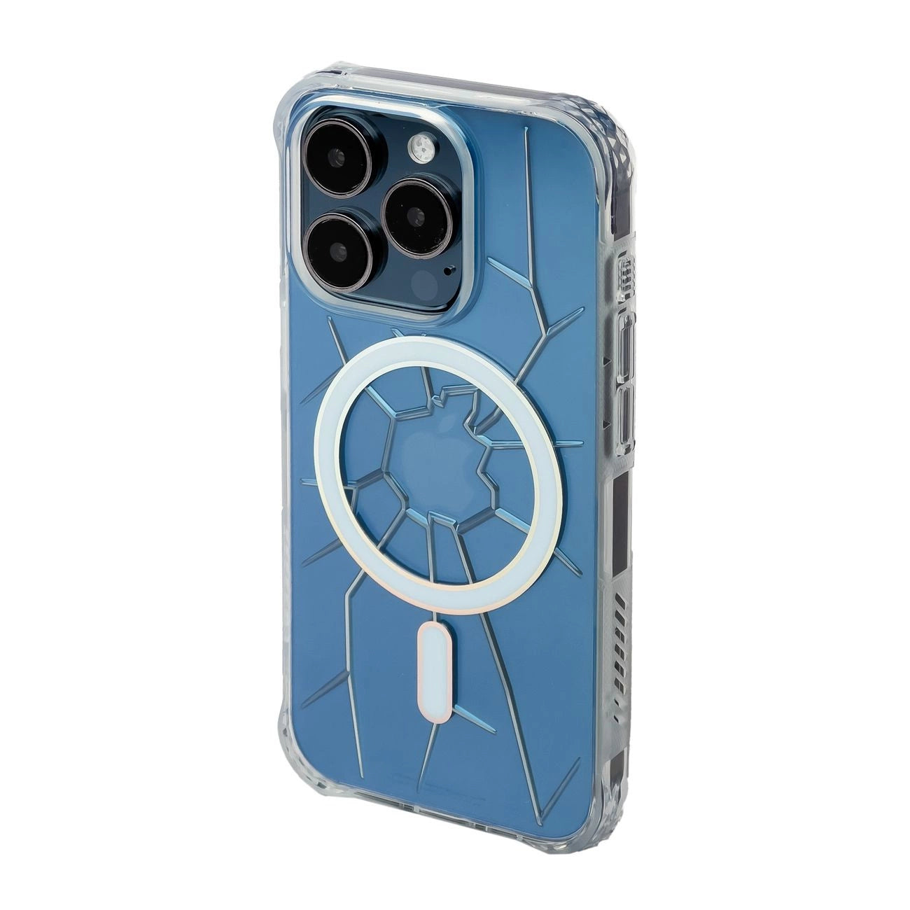 MagSafe Kingxbar PQY Crack Series Silicone Case for iPhone 15 Pro - Transparent_0