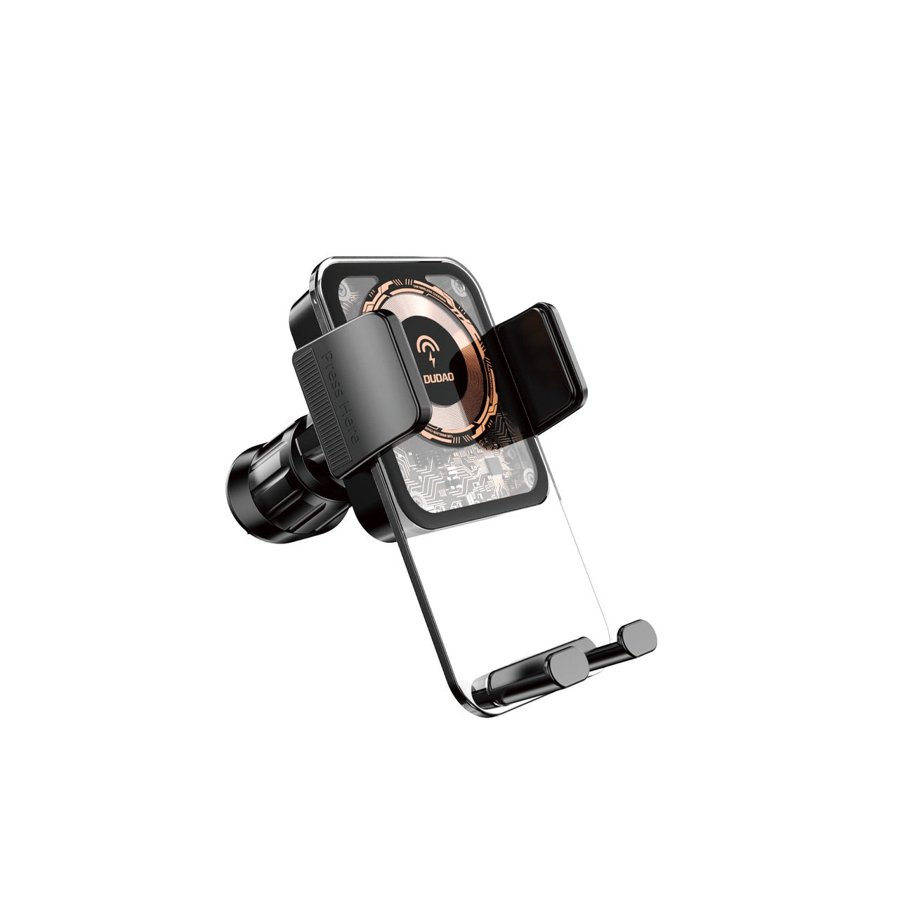 Dudao F19 clamp car holder with 15W inductive charger - black_7