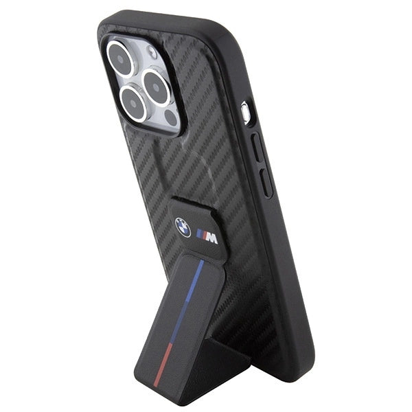 BMW Grip Stand Smooth & Carbon case for iPhone 15 Pro - black_1