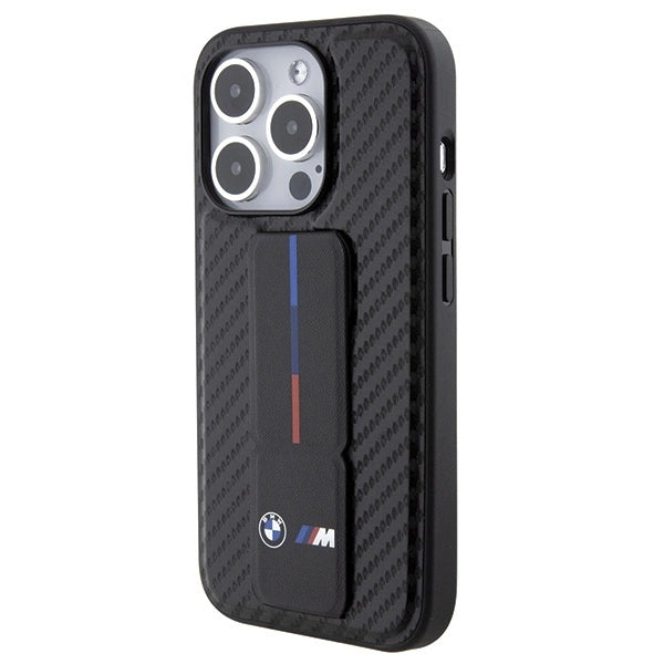 BMW Grip Stand Smooth & Carbon case for iPhone 15 Pro - black_2