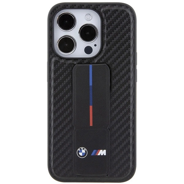 BMW Grip Stand Smooth & Carbon case for iPhone 15 Pro - black_3