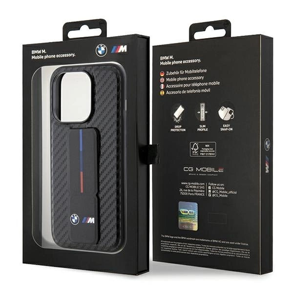 BMW Grip Stand Smooth & Carbon case for iPhone 15 Pro - black_8