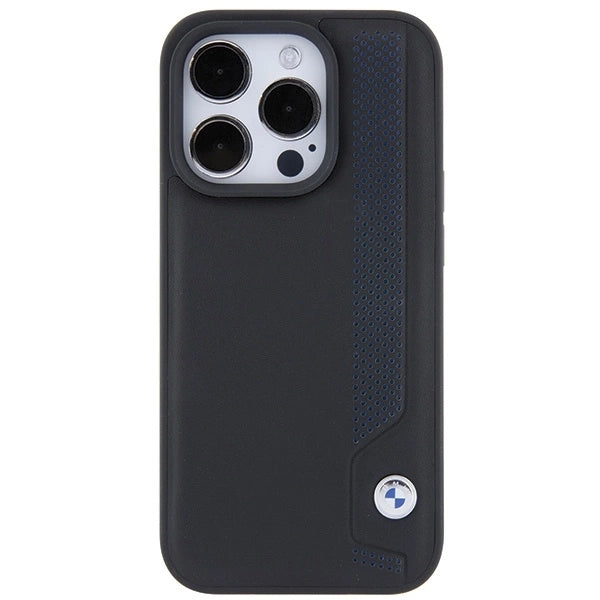 BMW Leather Blue Dots iPhone 15 Pro Max Case - Black_2
