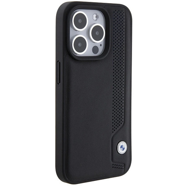 BMW Leather Blue Dots iPhone 15 Pro Max Case - Black_3