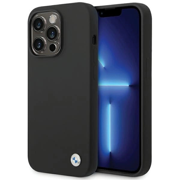 BMW Silicone Metal Logo iPhone 15 Pro Max Case - Black_0