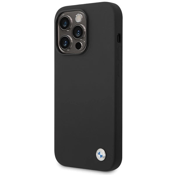 BMW Silicone Metal Logo iPhone 15 Pro Max Case - Black_1