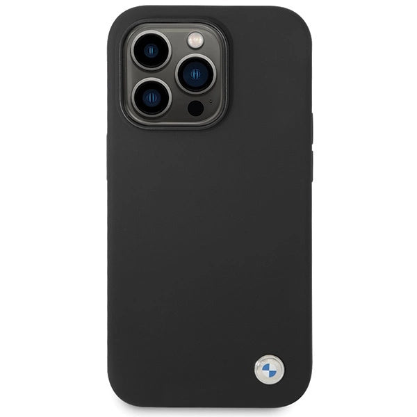 BMW Silicone Metal Logo iPhone 15 Pro Max Case - Black_2