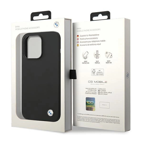 BMW Silicone Metal Logo iPhone 15 Pro Max Case - Black_7
