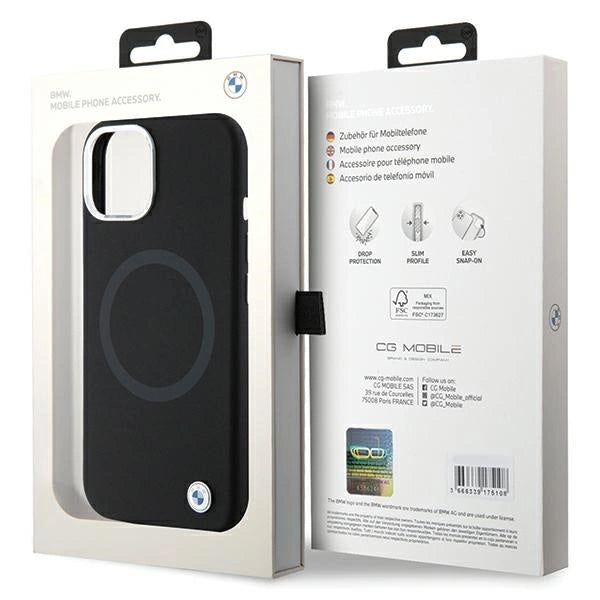BMW Signature Liquid Silicone MagSafe case for iPhone 15 - black_7