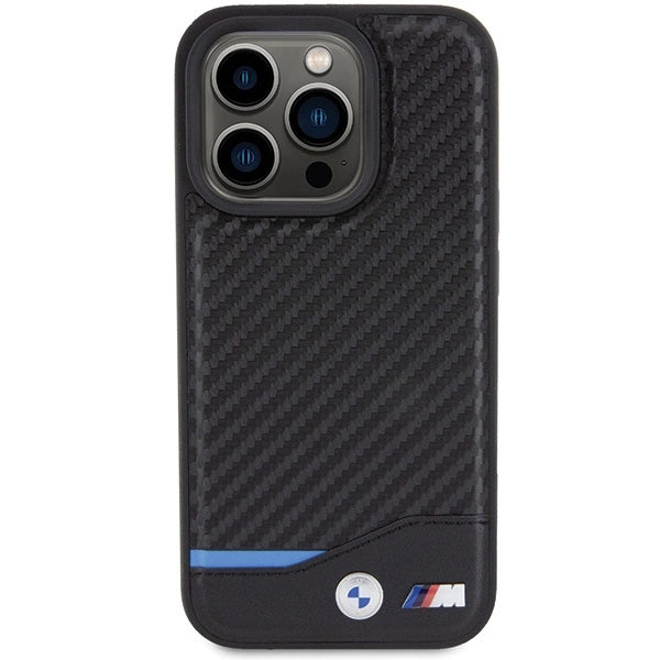 BMW Leather Carbon MagSafe iPhone 15 Pro Max Case - Black_2