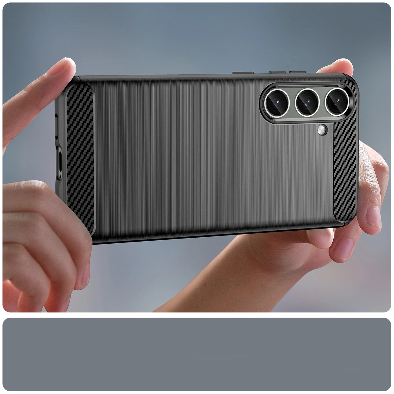 Case for Carbon Case Samsung Galaxy S24+ flexible silicone carbon cover - black_10