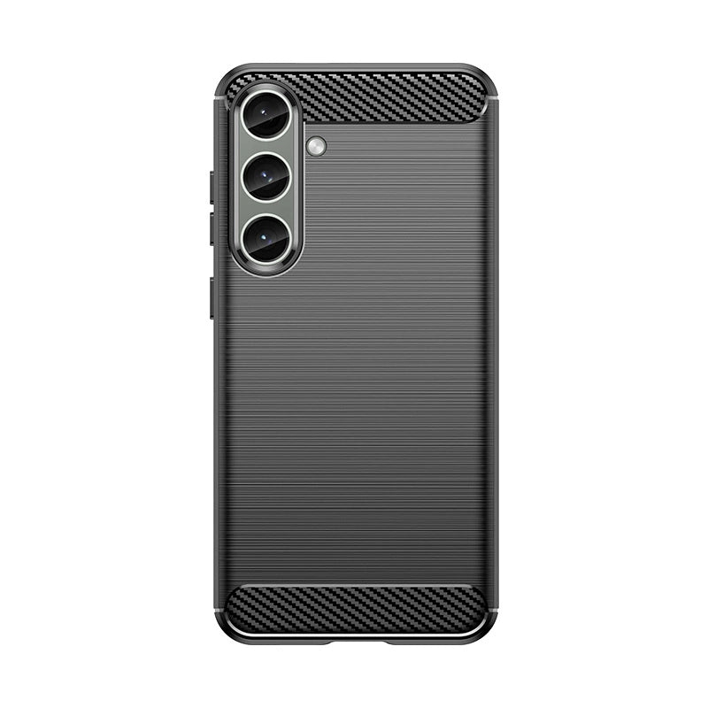 Case for Carbon Case Samsung Galaxy S24+ flexible silicone carbon cover - black_3