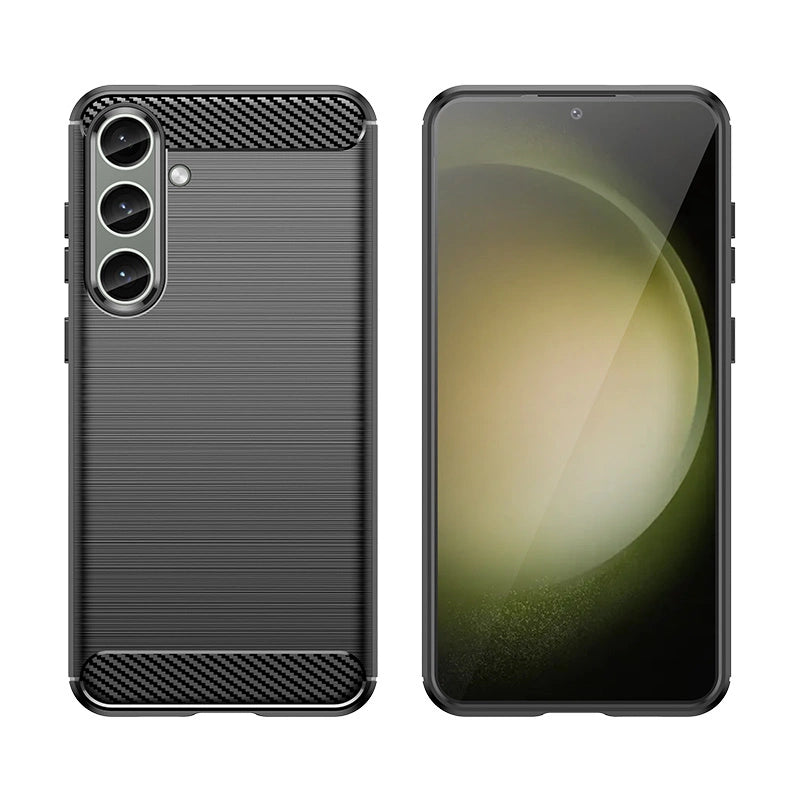 Case for Carbon Case Samsung Galaxy S24+ flexible silicone carbon cover - black_4