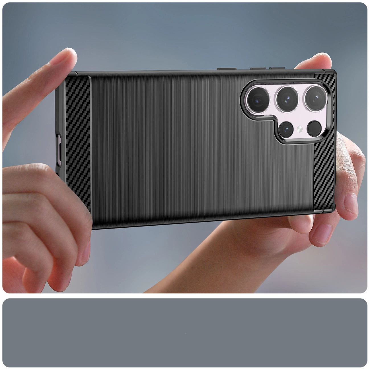 Carbon Case for Samsung Galaxy S24 Ultra Flexible Silicone Carbon Cover - Black_10
