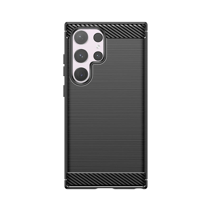 Carbon Case for Samsung Galaxy S24 Ultra Flexible Silicone Carbon Cover - Black_1