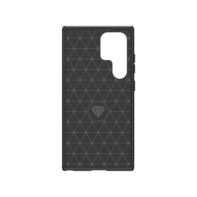 Carbon Case for Samsung Galaxy S24 Ultra Flexible Silicone Carbon Cover - Black_2