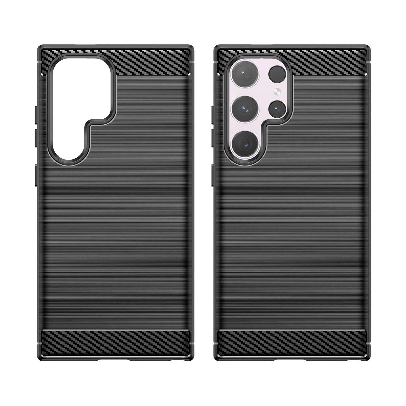 Carbon Case for Samsung Galaxy S24 Ultra Flexible Silicone Carbon Cover - Black_6