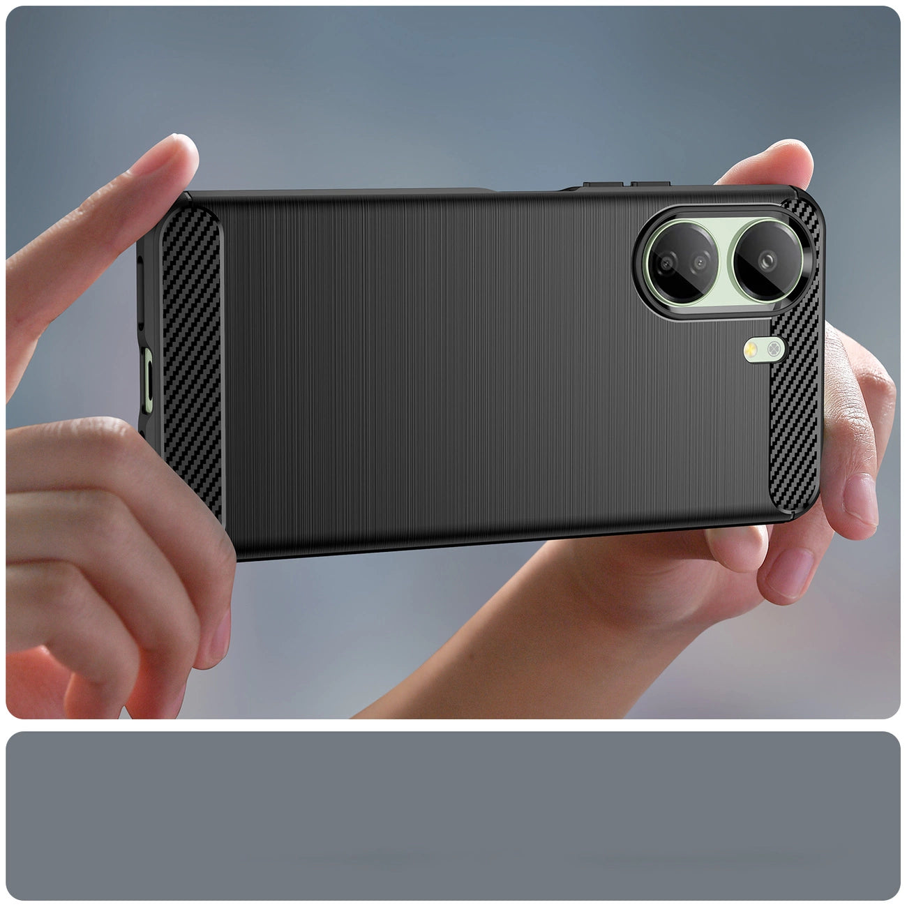 Carbon Case for Xiaomi Redmi 13c Flexible Silicone Carbon Cover - Black_10