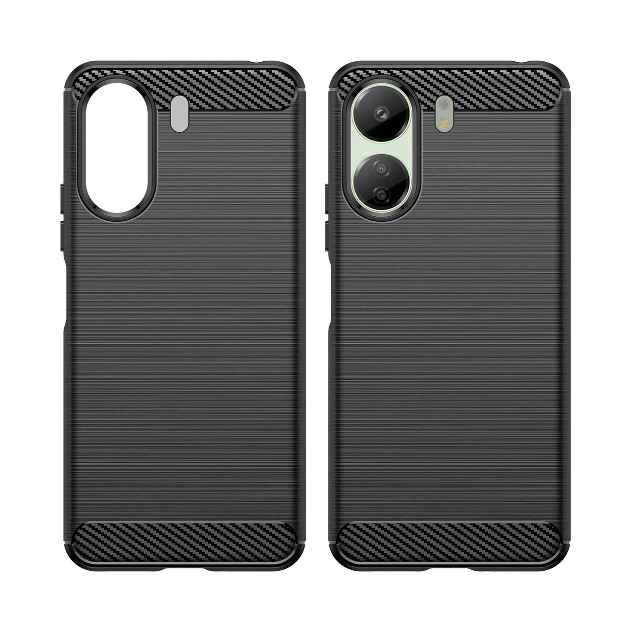 Carbon Case for Xiaomi Redmi 13c Flexible Silicone Carbon Cover - Black_6