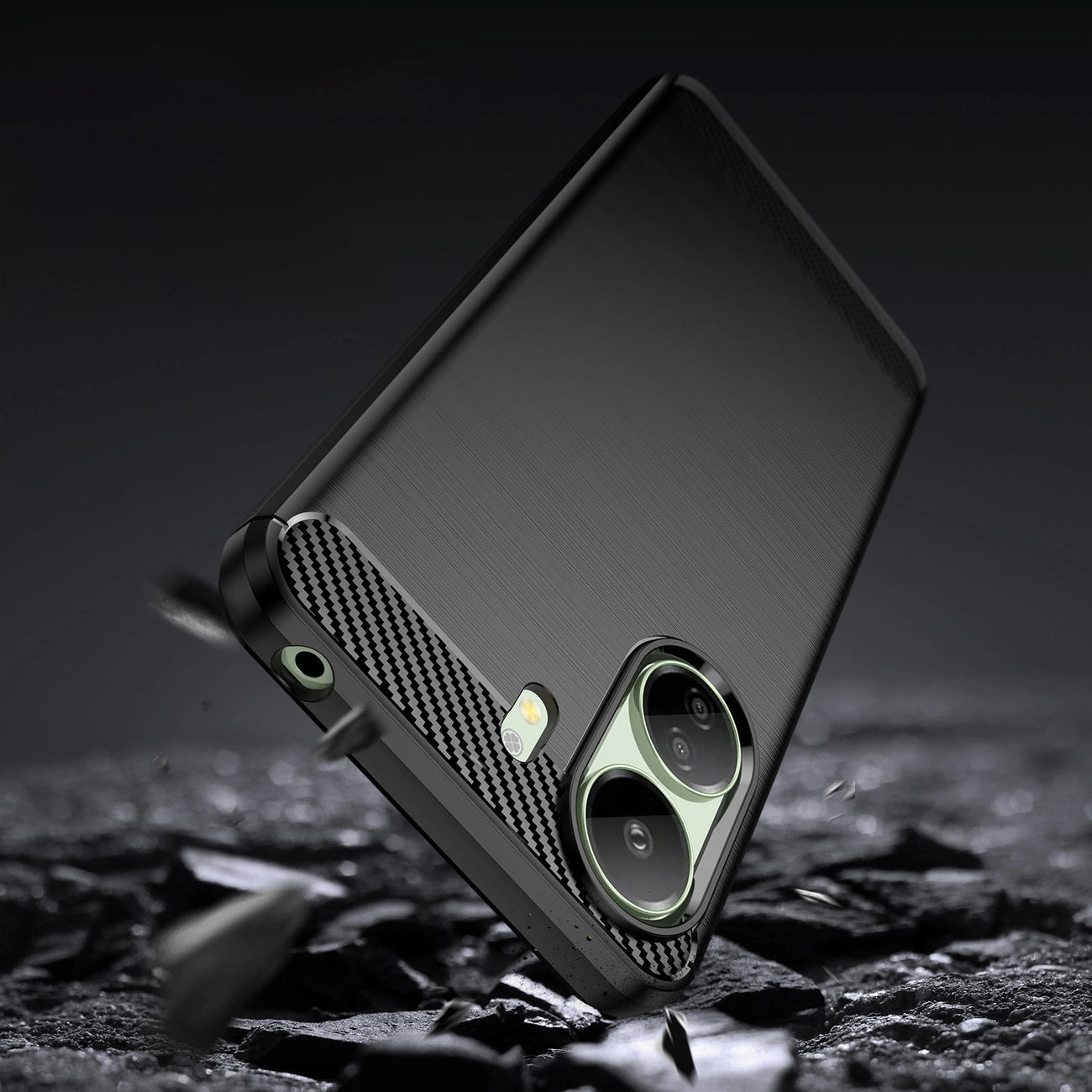 Carbon Case for Xiaomi Redmi 13c Flexible Silicone Carbon Cover - Black_8