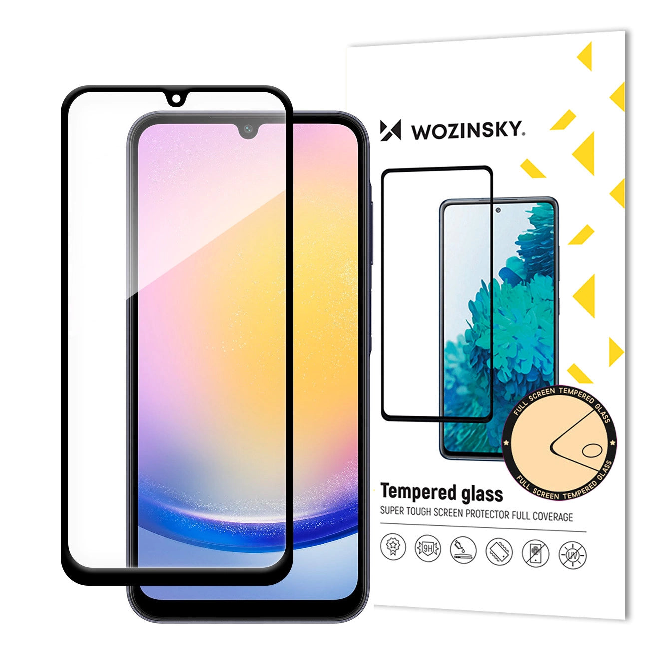 Wozinsky Full Glue tempered glass with black frame for Samsung A25_0