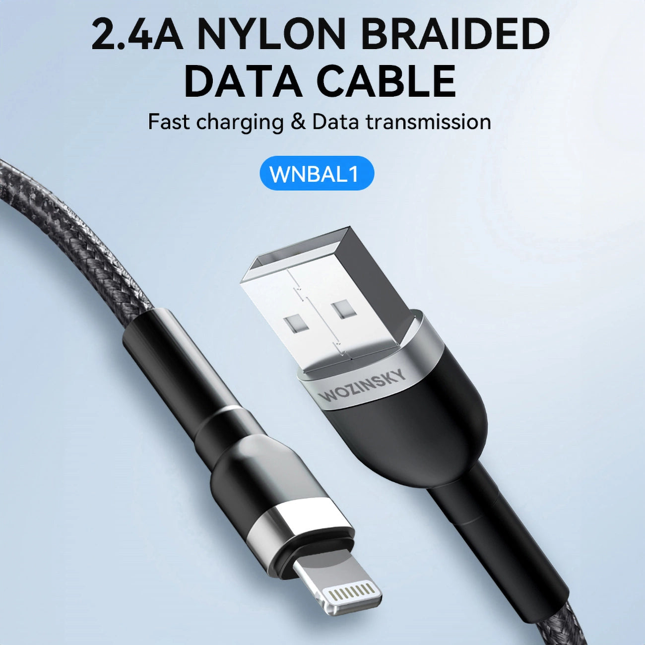 Wozinsky WNBAL1 USB-A / Lightning 2.4A cable 1 m - black_5