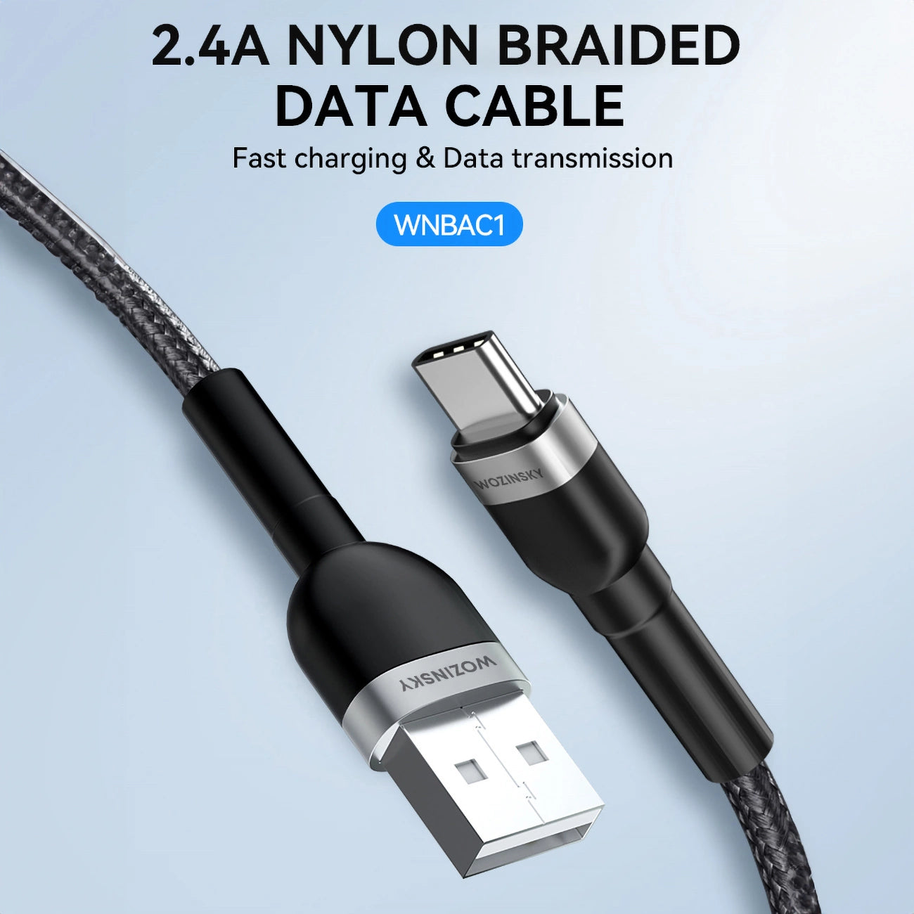 Wozinsky WNBAC1 USB-A / USB-C 2.4A cable 1 m - black_5