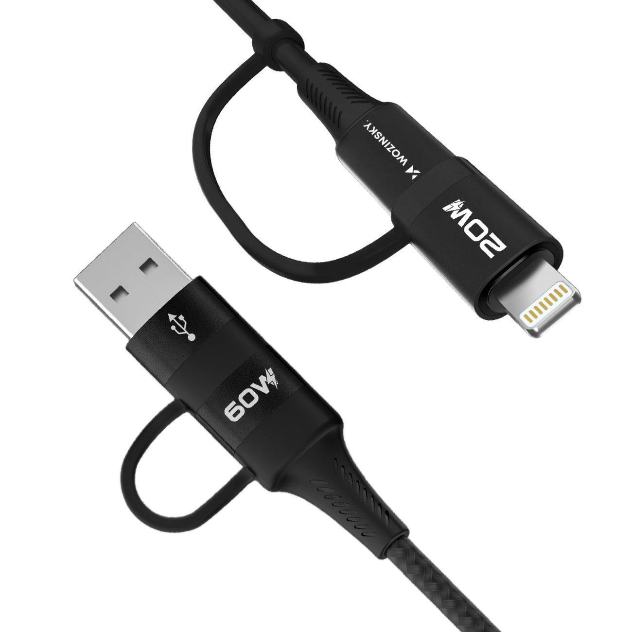 Wozinsky WNBAA 4in1 cable 2x USB-C 1x USB-A 1x Lightning 60W 1 m - black_1