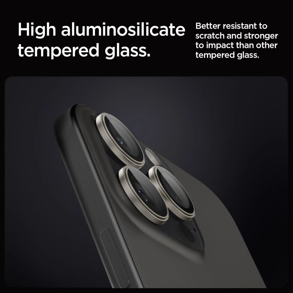 Spigen Optik.tR EZ Fit Camera Protector for iPhone 14 Pro / Pro Max / 15 Pro / Pro Max - Natural Titanium 2 pcs._6