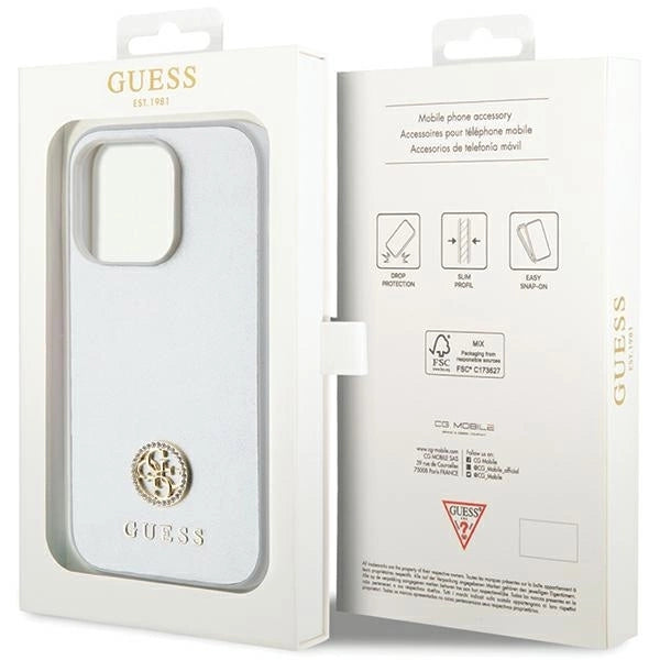Guess Strass Metal Logo case for iPhone 15 Pro - silver_7