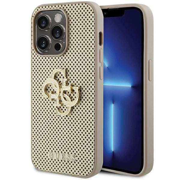 Guess Perforated 4G Glitter case for iPhone 15 Pro - gold_0