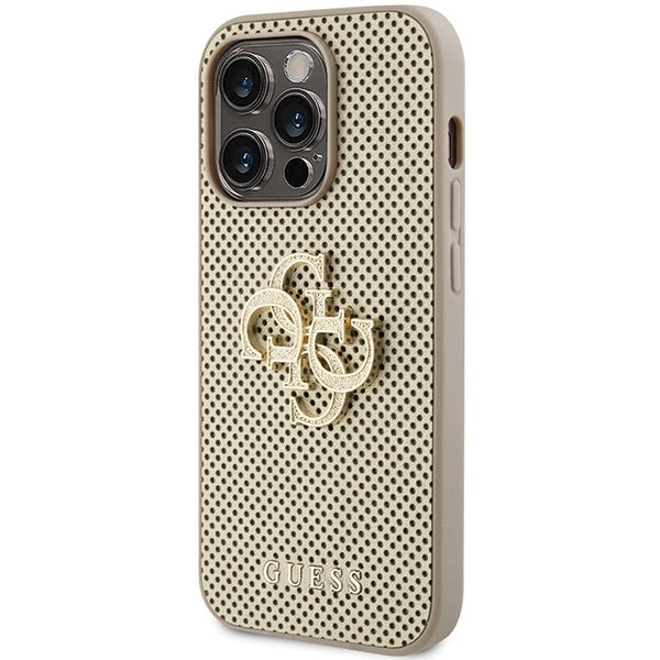 Guess Perforated 4G Glitter case for iPhone 15 Pro - gold_1
