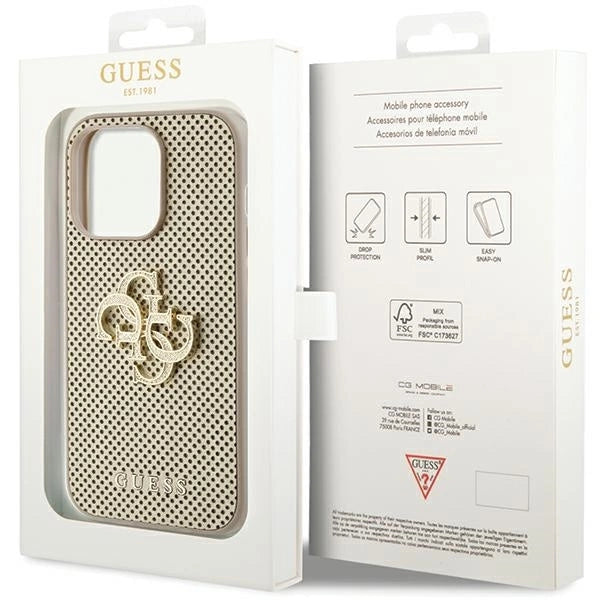 Guess Perforated 4G Glitter case for iPhone 15 Pro - gold_6