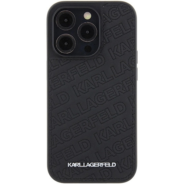 Karl Lagerfeld Quilted K Pattern iPhone 15 Pro Case - Black_2