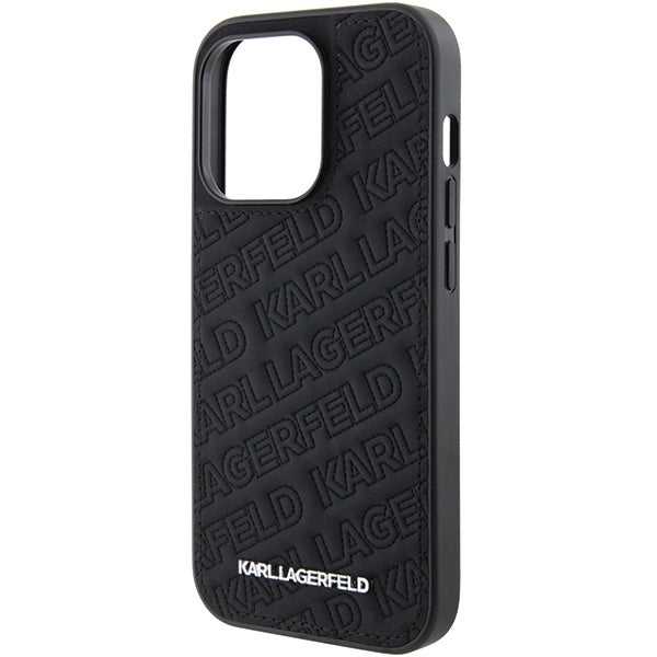 Karl Lagerfeld Quilted K Pattern iPhone 15 Pro Case - Black_5